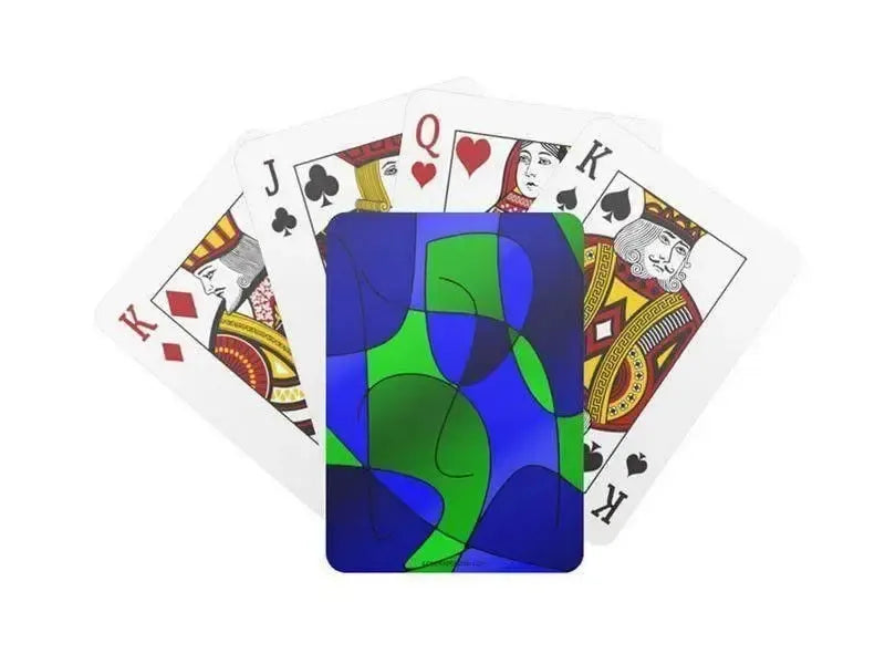 Playing Cards-ABSTRACT CURVES #1 Standard Playing Cards-Blues & Greens-from COLORADDICTED.COM-