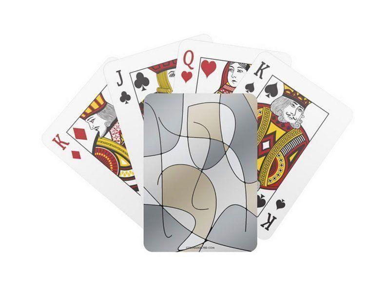 Playing Cards-ABSTRACT CURVES #1 Standard Playing Cards-Grays &amp; Beiges-from COLORADDICTED.COM-