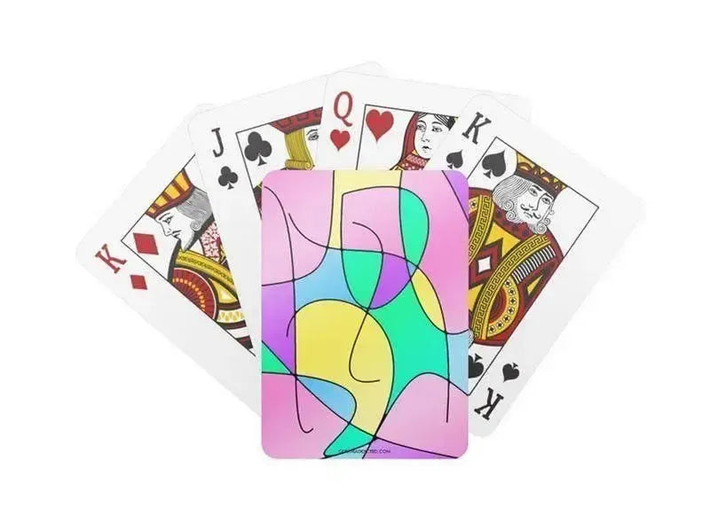 Playing Cards-ABSTRACT CURVES #1 Standard Playing Cards-Multicolor Light-from COLORADDICTED.COM-