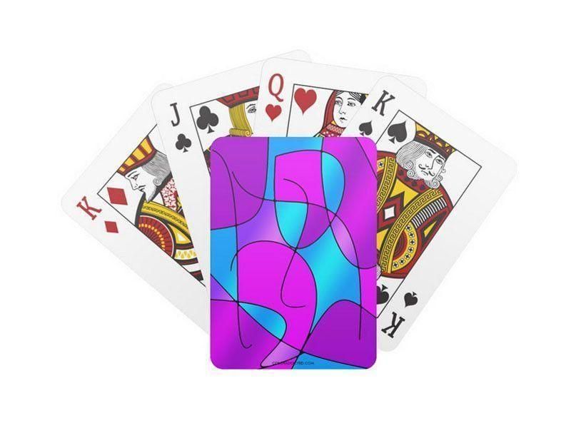 Playing Cards-ABSTRACT CURVES #1 Standard Playing Cards-Purples &amp; Fuchsias &amp; Magentas &amp; Turquoises-from COLORADDICTED.COM-