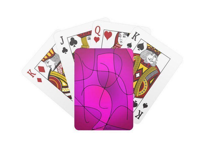 Playing Cards-ABSTRACT CURVES #1 Standard Playing Cards-Purples &amp; Fuchsias &amp; Magentas-from COLORADDICTED.COM-