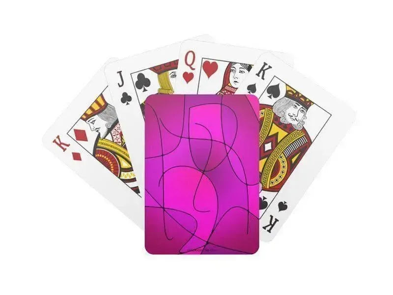 Playing Cards-ABSTRACT CURVES #1 Standard Playing Cards-Purples & Fuchsias & Magentas-from COLORADDICTED.COM-