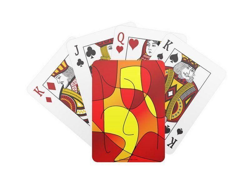Playing Cards-ABSTRACT CURVES #1 Standard Playing Cards-Reds &amp; Oranges &amp; Yellows-from COLORADDICTED.COM-