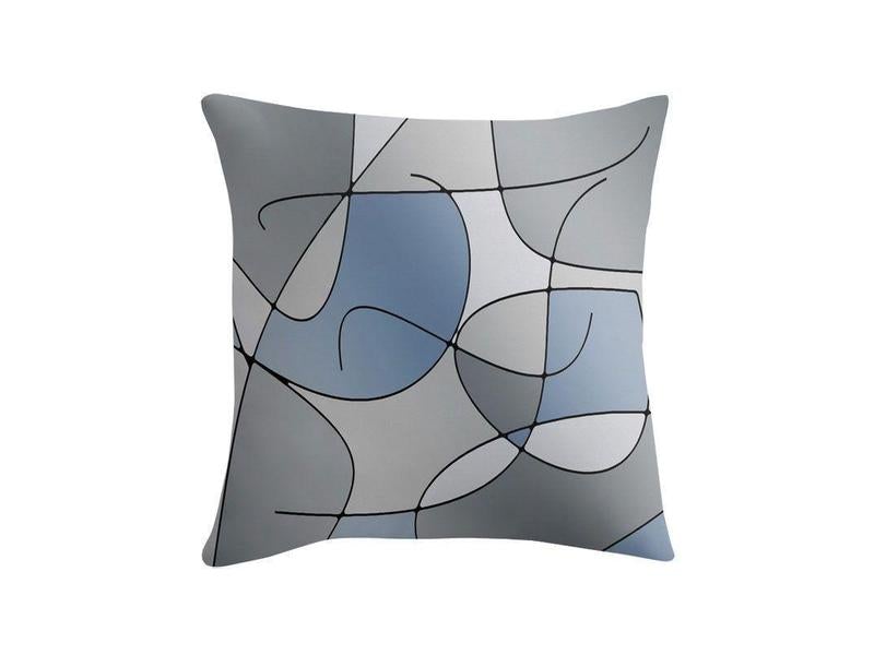 Throw Pillows &amp; Throw Pillow Cases-ABSTRACT CURVES #1 Throw Pillows &amp; Throw Pillow Cases-Grays-from COLORADDICTED.COM-