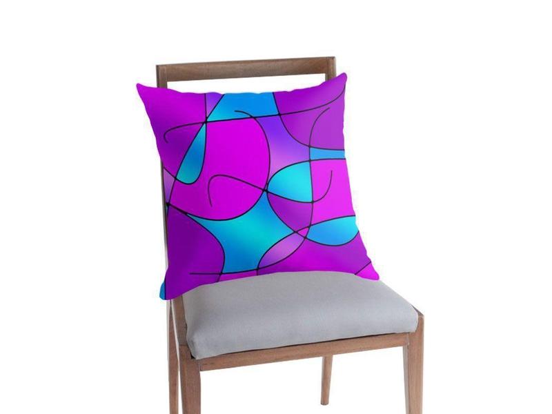 Throw Pillows &amp; Throw Pillow Cases-ABSTRACT CURVES #1 Throw Pillows &amp; Throw Pillow Cases-from COLORADDICTED.COM-