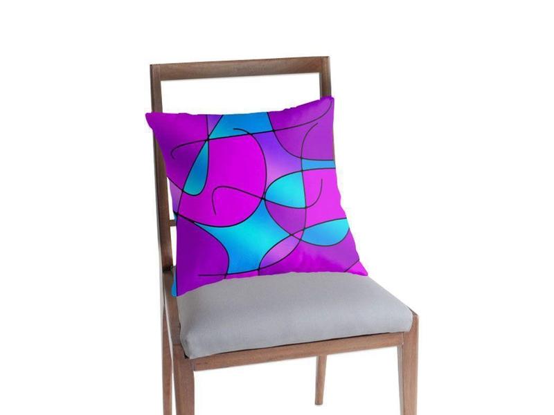 Throw Pillows & Throw Pillow Cases-ABSTRACT CURVES #1 Throw Pillows & Throw Pillow Cases-from COLORADDICTED.COM-