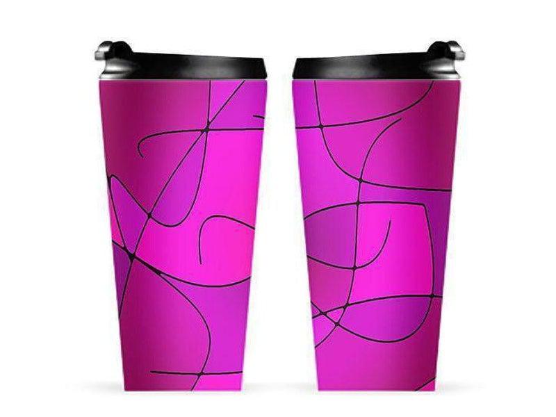 Travel Mugs-ABSTRACT CURVES #1 Travel Mugs-Purples &amp; Fuchsias &amp; Magentas-from COLORADDICTED.COM-