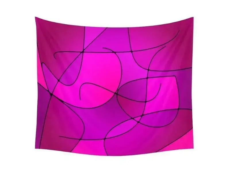 Wall Tapestries-ABSTRACT CURVES #1 Wall Tapestries-Purples & Fuchsias & Magentas-from COLORADDICTED.COM-