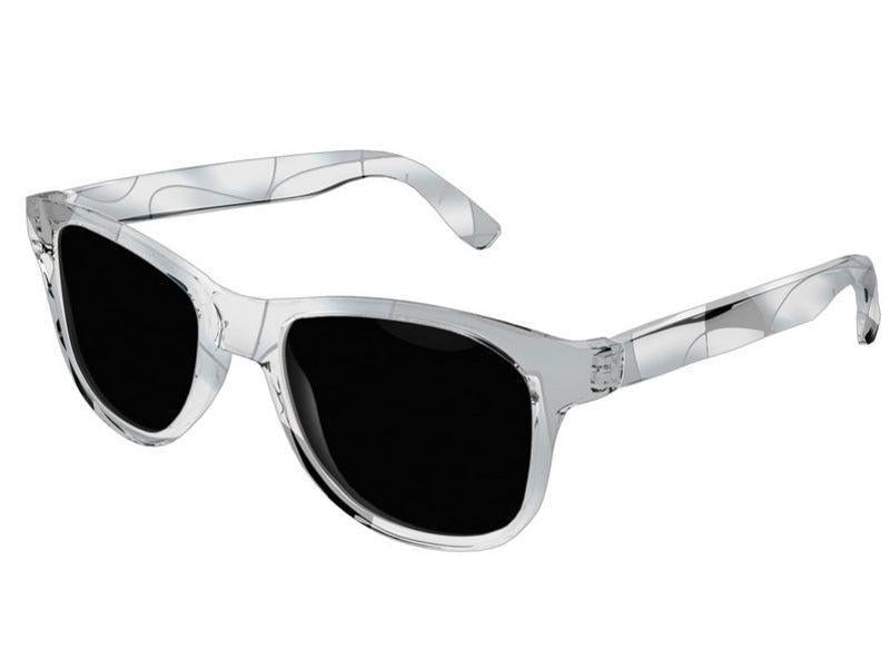 Wayfarer Sunglasses-ABSTRACT CURVES #1 Wayfarer Sunglasses (transparent background)-Black, Grays &amp; White-from COLORADDICTED.COM-
