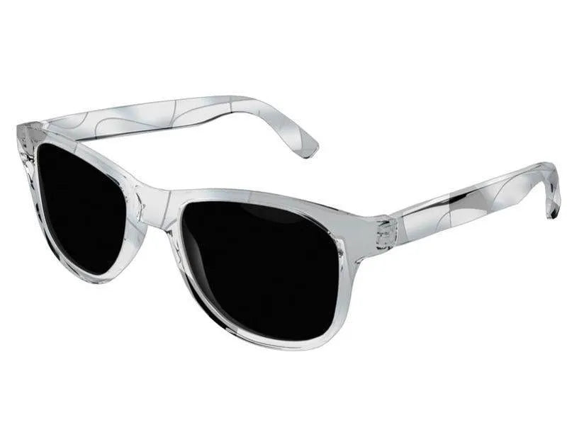 Wayfarer Sunglasses-ABSTRACT CURVES #1 Wayfarer Sunglasses (transparent background)-Black, Grays &amp; White-from COLORADDICTED.COM-
