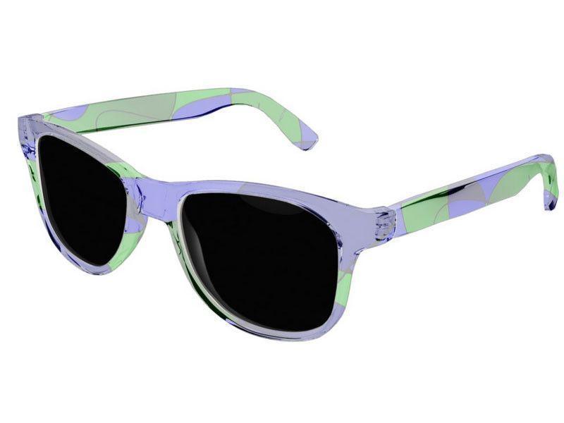 Wayfarer Sunglasses-ABSTRACT CURVES #1 Wayfarer Sunglasses (transparent background)-Blues &amp; Greens-from COLORADDICTED.COM-