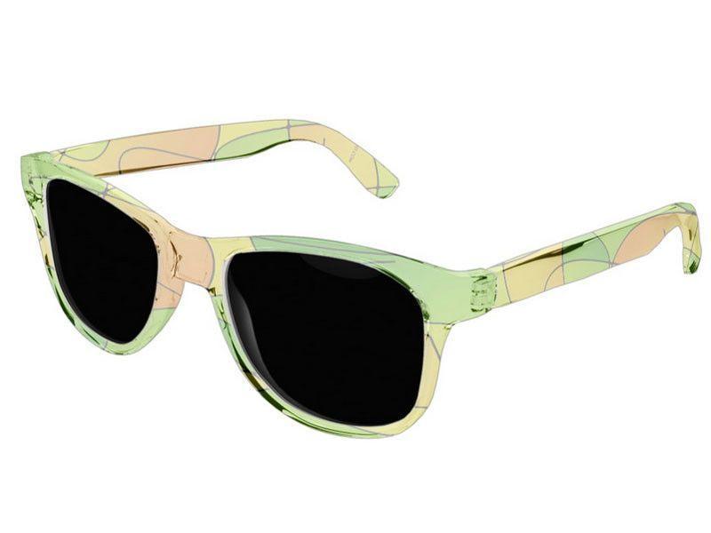 Wayfarer Sunglasses-ABSTRACT CURVES #1 Wayfarer Sunglasses (transparent background)-Greens, Oranges &amp; Yellows-from COLORADDICTED.COM-