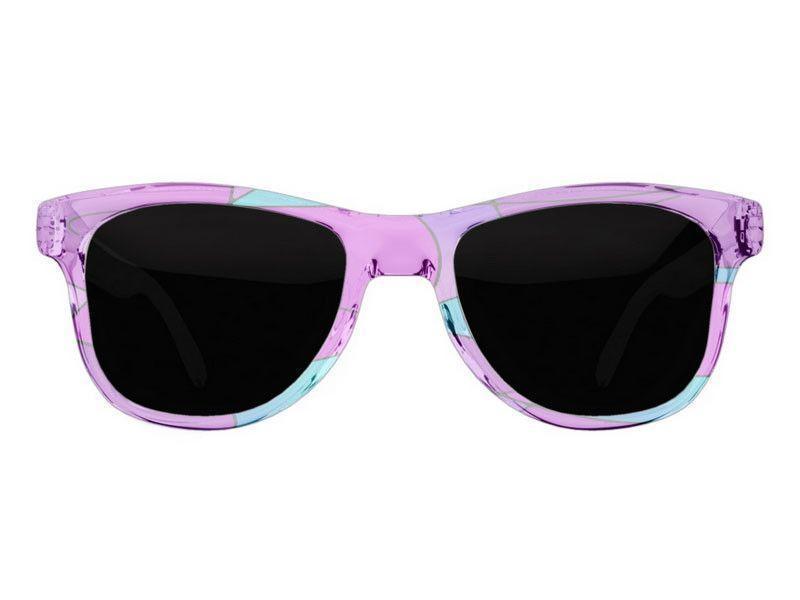 Wayfarer Sunglasses-ABSTRACT CURVES #1 Wayfarer Sunglasses (transparent background)-Purples, Fuchsias, Magentas & Turquoises-from COLORADDICTED.COM-