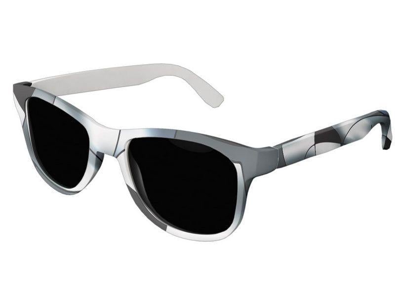 Wayfarer Sunglasses-ABSTRACT CURVES #1 Wayfarer Sunglasses (white background)-Black, Grays &amp; White-from COLORADDICTED.COM-