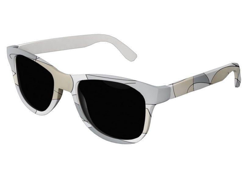 Wayfarer Sunglasses-ABSTRACT CURVES #1 Wayfarer Sunglasses (white background)-Grays &amp; Beiges-from COLORADDICTED.COM-