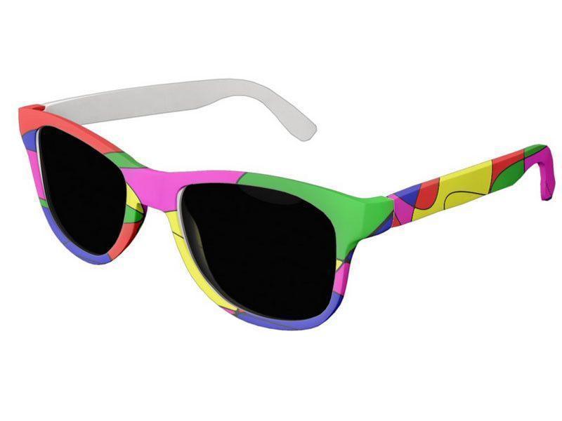 Wayfarer Sunglasses-ABSTRACT CURVES #1 Wayfarer Sunglasses (white background)-Multicolor Bright-from COLORADDICTED.COM-