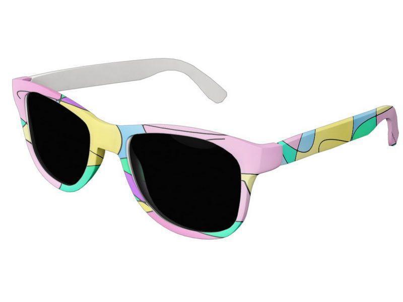 Wayfarer Sunglasses-ABSTRACT CURVES #1 Wayfarer Sunglasses (white background)-Multicolor Light-from COLORADDICTED.COM-