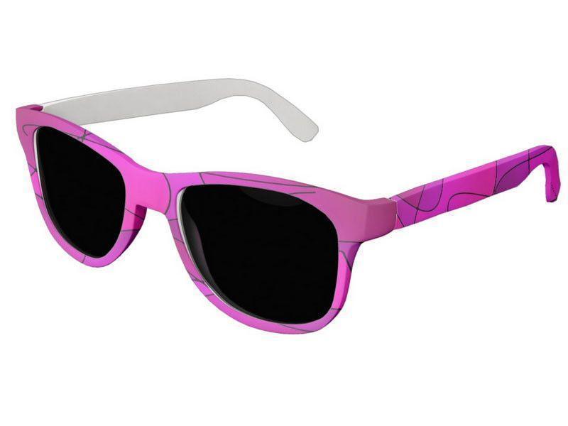Wayfarer Sunglasses-ABSTRACT CURVES #1 Wayfarer Sunglasses (white background)-Purples, Fuchsias &amp; Magentas-from COLORADDICTED.COM-