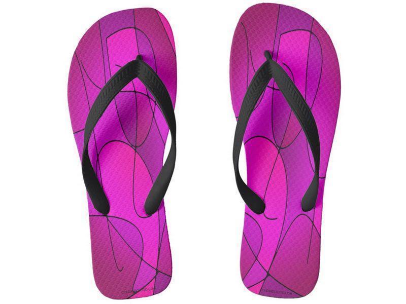Flip Flops-ABSTRACT CURVES #1 Wide-Strap Flip Flops-Purples &amp; Fuchsias &amp; Magentas-from COLORADDICTED.COM-