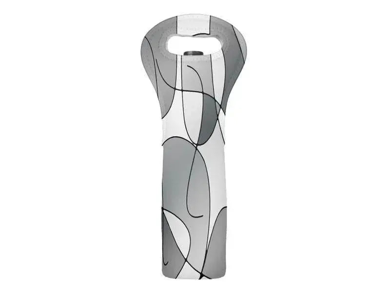 Wine Totes-ABSTRACT CURVES #1 Wine Totes-Grays & White-from COLORADDICTED.COM-