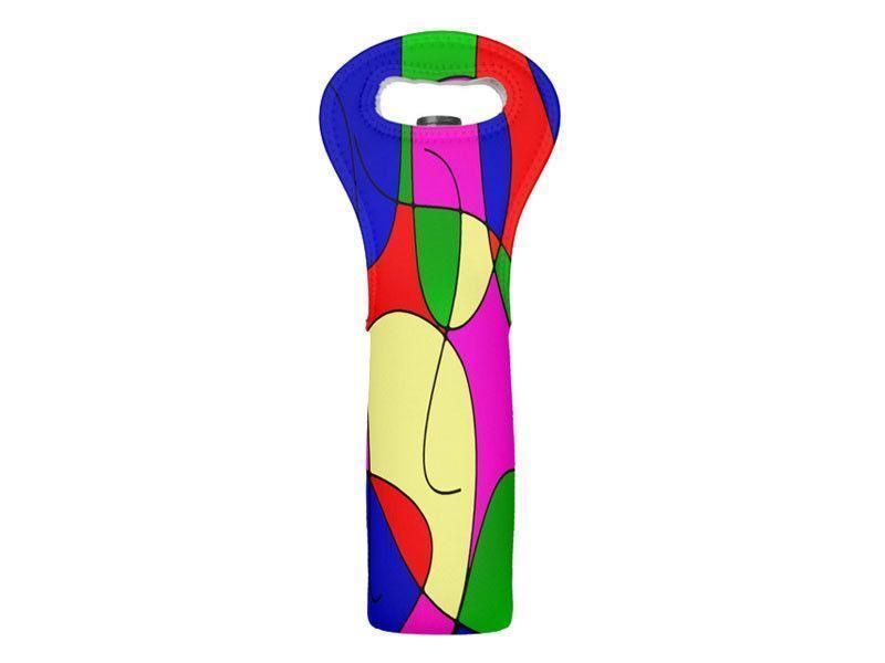 Wine Totes-ABSTRACT CURVES #1 Wine Totes-Multicolor Bright-from COLORADDICTED.COM-