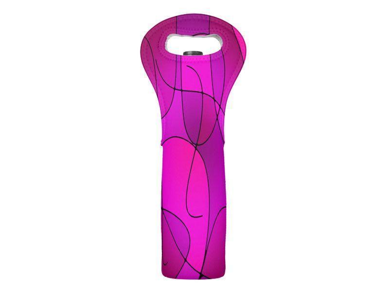 Wine Totes-ABSTRACT CURVES #1 Wine Totes-Purples &amp; Fuchsias &amp; Magentas-from COLORADDICTED.COM-