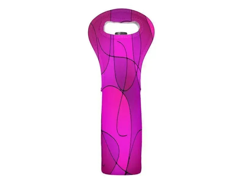 Wine Totes-ABSTRACT CURVES #1 Wine Totes-Purples & Fuchsias & Magentas-from COLORADDICTED.COM-