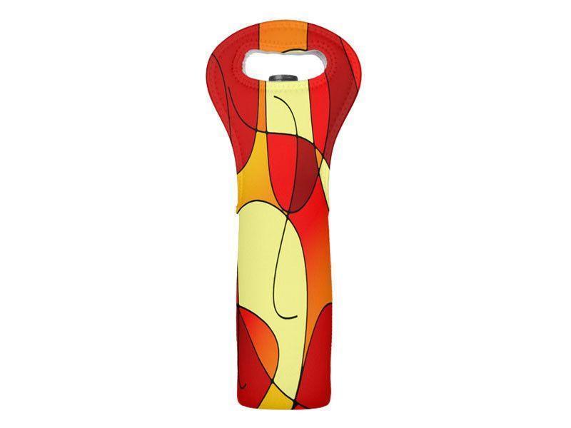 Wine Totes-ABSTRACT CURVES #1 Wine Totes-Reds &amp; Oranges &amp; Yellows-from COLORADDICTED.COM-