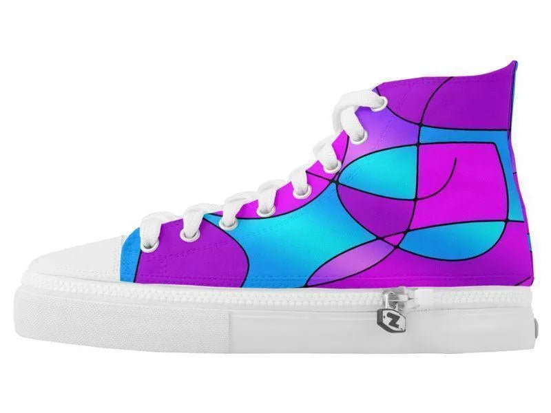 ZipZ High-Top Sneakers-ABSTRACT CURVES #1 ZipZ High-Top Sneakers-from COLORADDICTED.COM-