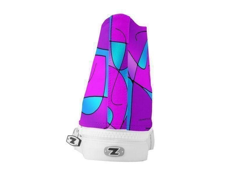 ZipZ High-Top Sneakers-ABSTRACT CURVES #1 ZipZ High-Top Sneakers-from COLORADDICTED.COM-
