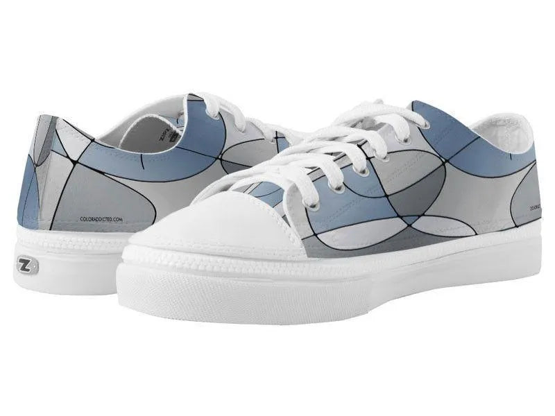 ZipZ Low-Top Sneakers-ABSTRACT CURVES #1 ZipZ Low-Top Sneakers-Grays-from COLORADDICTED.COM-