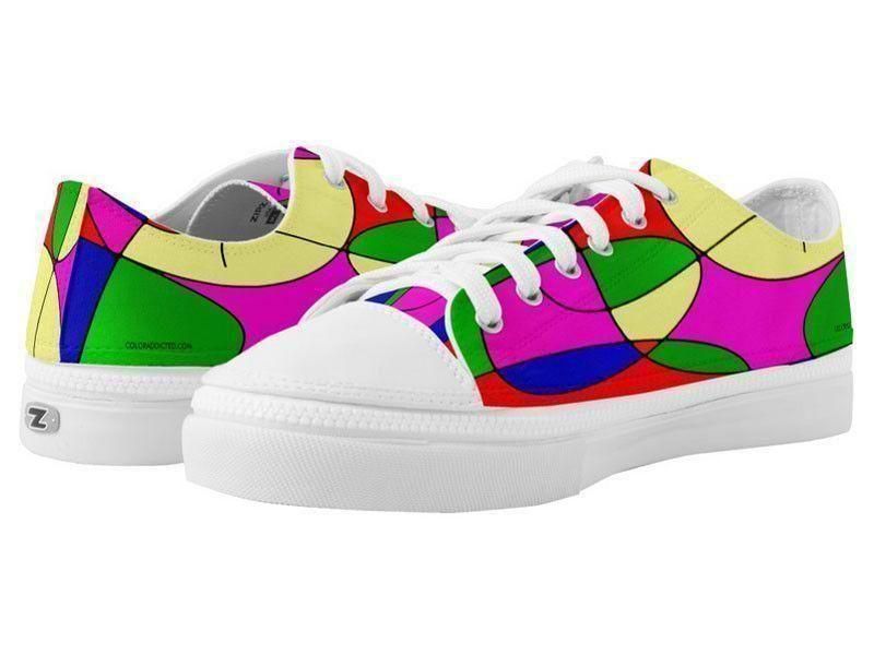ZipZ Low-Top Sneakers-ABSTRACT CURVES #1 ZipZ Low-Top Sneakers-Multicolor Bright-from COLORADDICTED.COM-