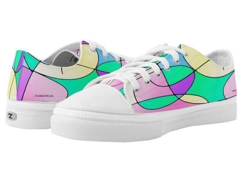 ZipZ Low-Top Sneakers-ABSTRACT CURVES #1 ZipZ Low-Top Sneakers-Multicolor Light-from COLORADDICTED.COM-