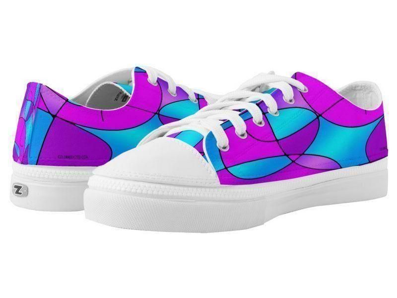 ZipZ Low-Top Sneakers-ABSTRACT CURVES #1 ZipZ Low-Top Sneakers-Purples &amp; Fuchsias &amp; Magentas &amp; Turquoises-from COLORADDICTED.COM-