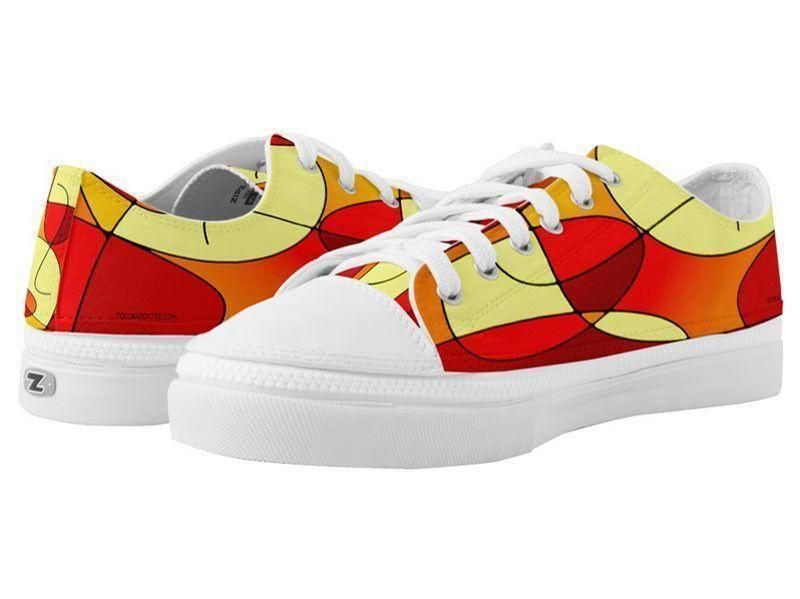 ZipZ Low-Top Sneakers-ABSTRACT CURVES #1 ZipZ Low-Top Sneakers-Reds &amp; Oranges &amp; Yellows-from COLORADDICTED.COM-