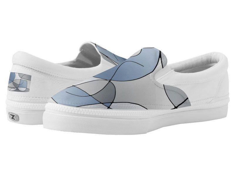 ZipZ Slip-On Sneakers-ABSTRACT CURVES #1 ZipZ Slip-On Sneakers-Grays-from COLORADDICTED.COM-
