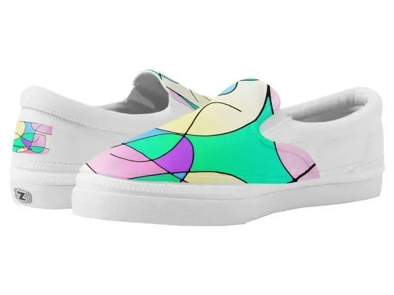 ZipZ Slip-On Sneakers-ABSTRACT CURVES #1 ZipZ Slip-On Sneakers-from COLORADDICTED.COM-