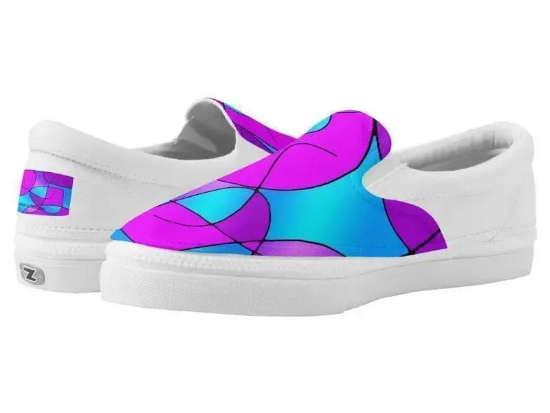 ZipZ Slip-On Sneakers-ABSTRACT CURVES #1 ZipZ Slip-On Sneakers-from COLORADDICTED.COM-