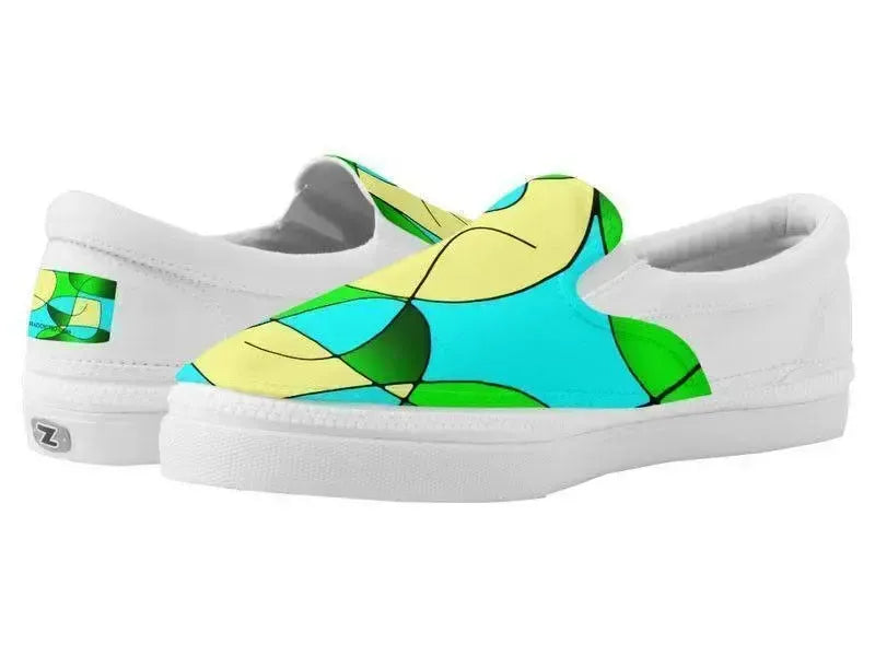 ZipZ Slip-On Sneakers-ABSTRACT CURVES #1 ZipZ Slip-On Sneakers-from COLORADDICTED.COM-