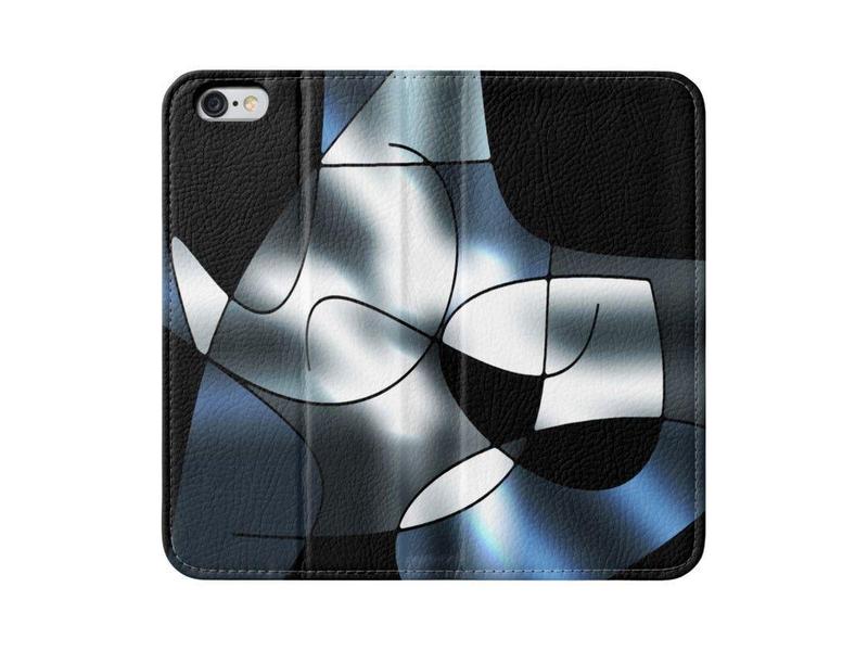 iPhone Wallets-ABSTRACT CURVES #1 iPhone Wallets-Black &amp; Grays &amp; White-from COLORADDICTED.COM-
