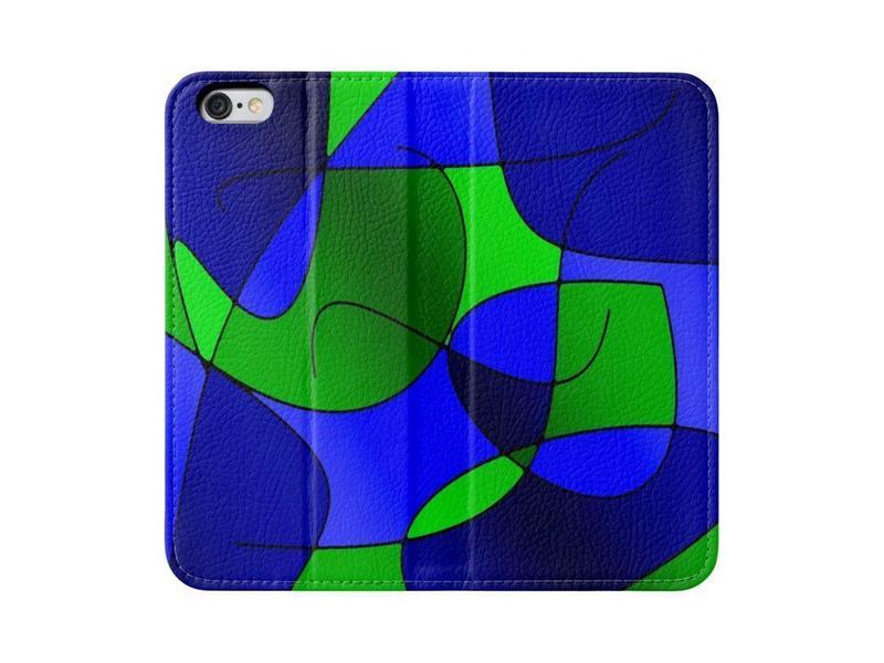 iPhone Wallets-ABSTRACT CURVES #1 iPhone Wallets-Blues &amp; Greens-from COLORADDICTED.COM-