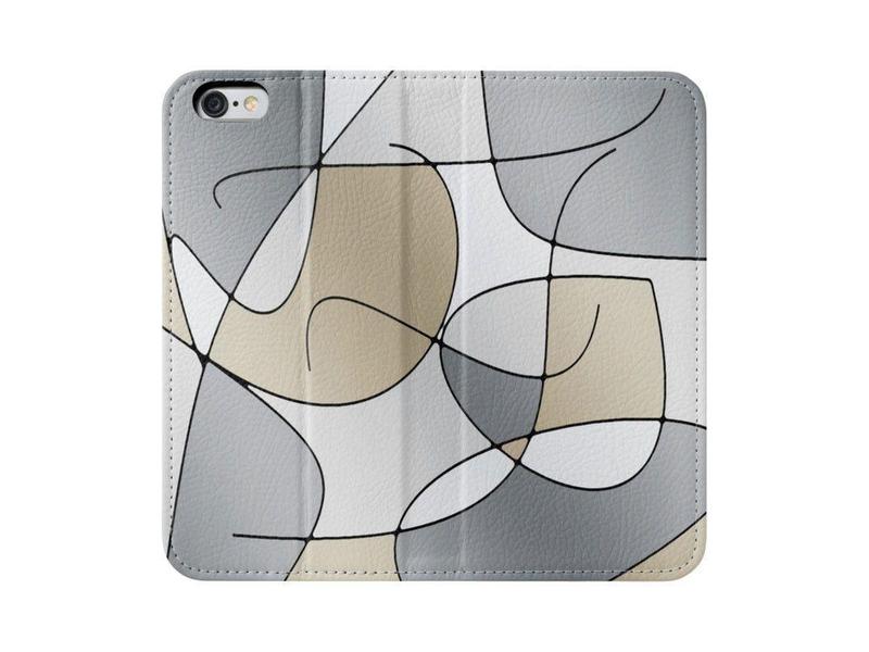 iPhone Wallets-ABSTRACT CURVES #1 iPhone Wallets-Grays &amp; Beiges-from COLORADDICTED.COM-