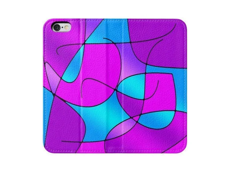iPhone Wallets-ABSTRACT CURVES #1 iPhone Wallets-Purples & Fuchsias & Magentas & Turquoises-from COLORADDICTED.COM-