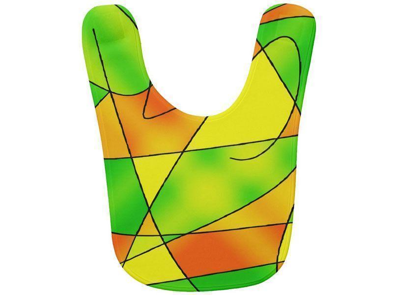 Baby Bibs-ABSTRACT CURVES #2 Baby Bibs-Greens, Oranges &amp; Yellows-from COLORADDICTED.COM-