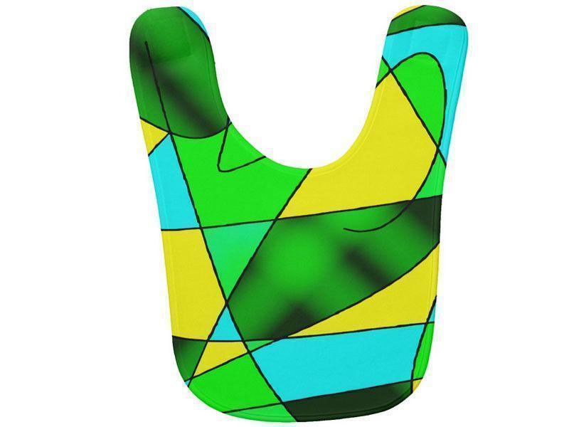 Baby Bibs-ABSTRACT CURVES #2 Baby Bibs-Greens, Yellows &amp; Light Blues-from COLORADDICTED.COM-