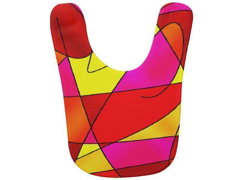 Baby Bibs-ABSTRACT CURVES #2 Baby Bibs-Reds, Oranges, Yellows &amp; Fuchsias-from COLORADDICTED.COM-