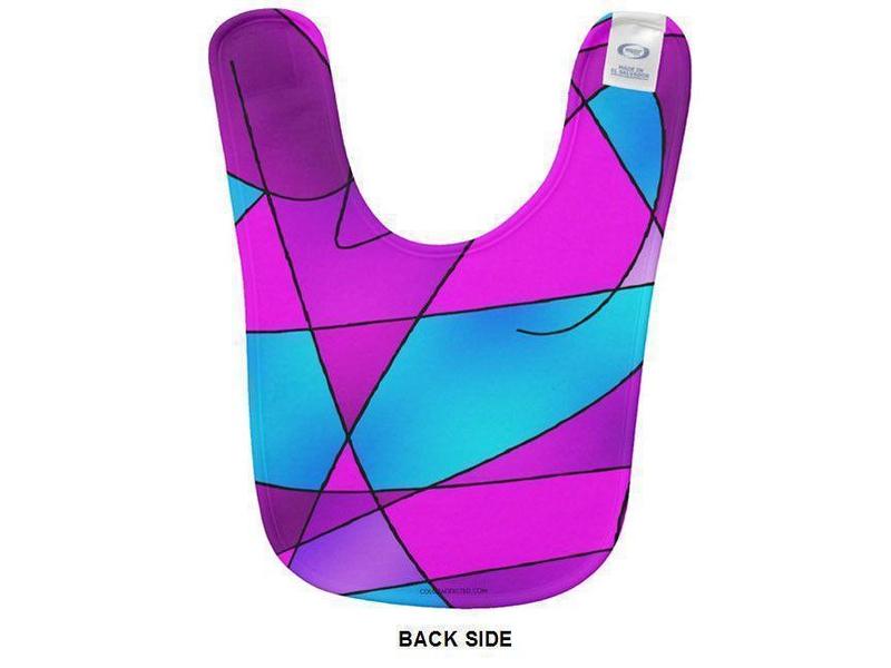 Baby Bibs-ABSTRACT CURVES #2 Baby Bibs-Purples, Violets, Fuchsias & Turquoises-from COLORADDICTED.COM-