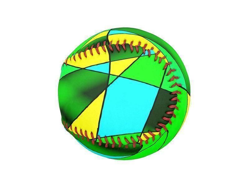 Baseballs-ABSTRACT CURVES #2 Baseballs-Greens &amp; Yellows &amp; Light Blues-from COLORADDICTED.COM-