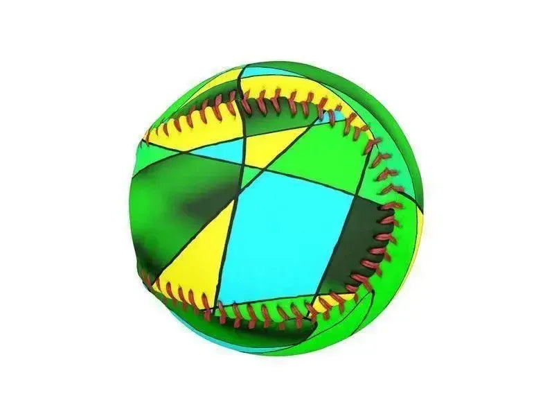 Baseballs-ABSTRACT CURVES #2 Baseballs-Greens & Yellows & Light Blues-from COLORADDICTED.COM-