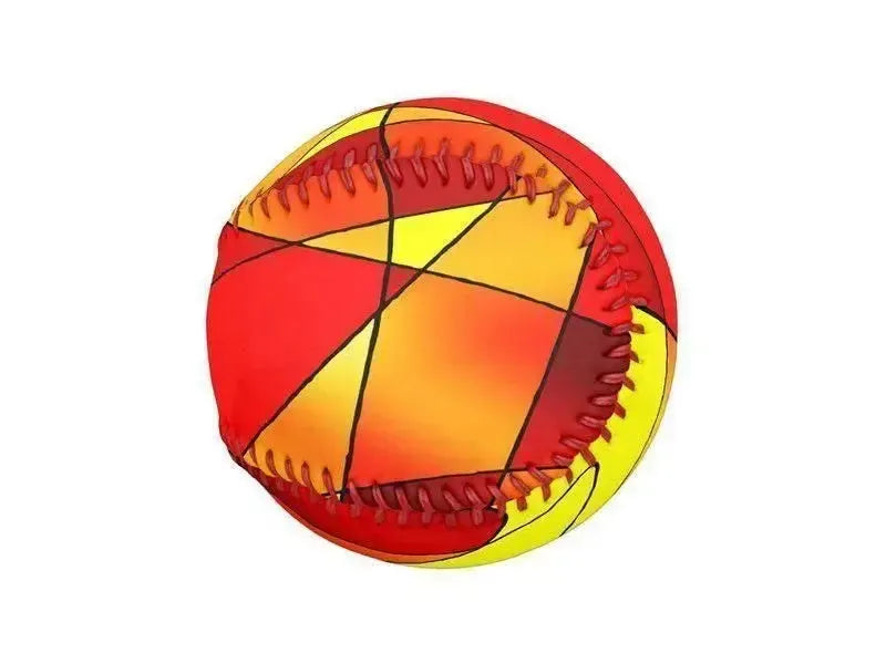Baseballs-ABSTRACT CURVES #2 Baseballs-Reds & Oranges & Yellows-from COLORADDICTED.COM-